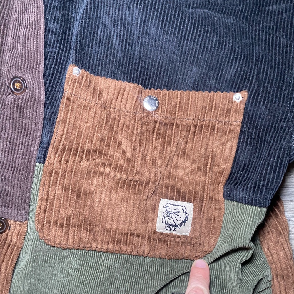 EUC 100% Cotton BDG Neutral Patchwork Corduroy Shirt Jacket Shacket - Picture 3 of 11